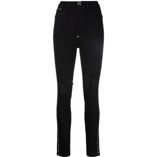 Philipp Plein jeggings a vita alta - nero