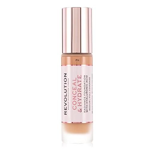Makeup Revolution, conceal & hydrate foundation, f11, 23ml