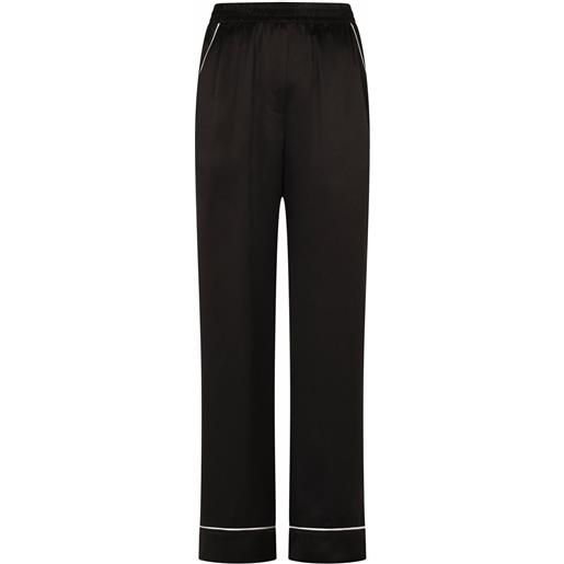Dolce & Gabbana pantaloni pigiama con bordo a contrasto - nero