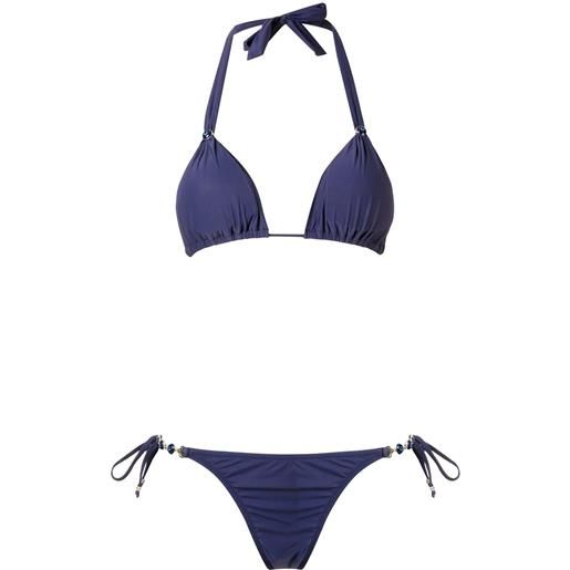 Amir Slama triangle bikini set - blu
