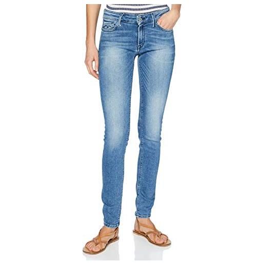 Replay jeans da donna con power stretch, blu (medium blue 009), 24w / 30l
