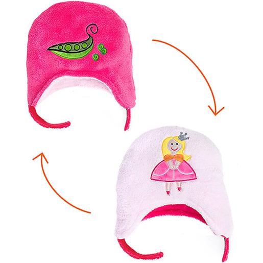 Cappello invernale bambino reversibile in pile principessa / pisellino