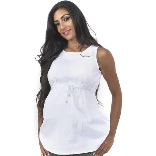 Flay Maternity maglia premaman bianca in cotone giromanica