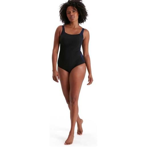 Speedo lunalustre printed shaping shape comprex swimsuit nero uk 36 donna