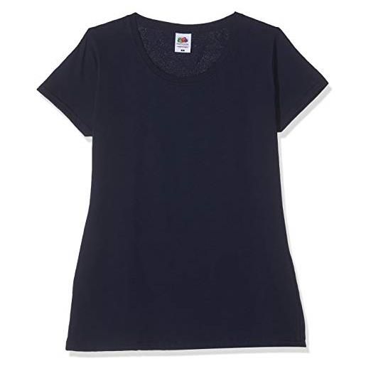 Fruit of the Loom lady-fit original tee, 5 pack t-shirt, blu (deep navy az), 36 (taglia produttore: x-small) (pacco da 5) donna
