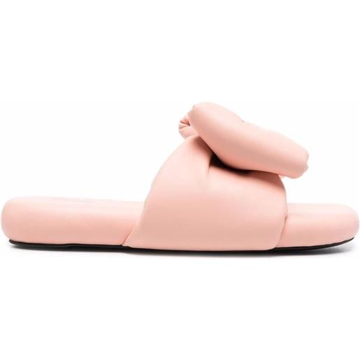 Off-White sandali slides imbottiti con fiocco - rosa