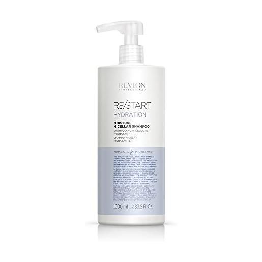 REVLON PROFESSIONAL re/start hydration moisture micellar shampoo, shampoo idratante equilibrante del cuoio capelluto per capelli secchi, 250ml