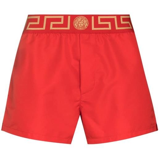 Versace costume da bagno con stampa greca - rosso