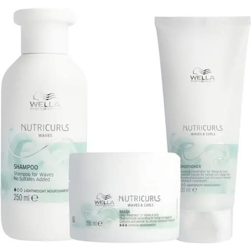 WELLA kit nutricurls waves shampoo 250ml + mask 150ml + conditioner 250ml