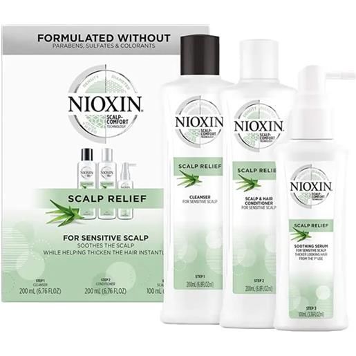 NIOXIN scalp relief sistema trifasico kit shampoo 200ml + conditioner 200ml + siero 100ml