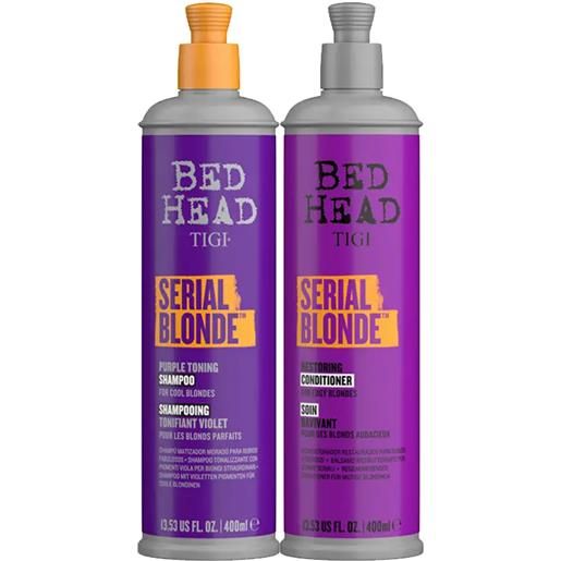 TIGI kit bed head serial blonde purple toning shampoo 400ml + conditioner 400ml