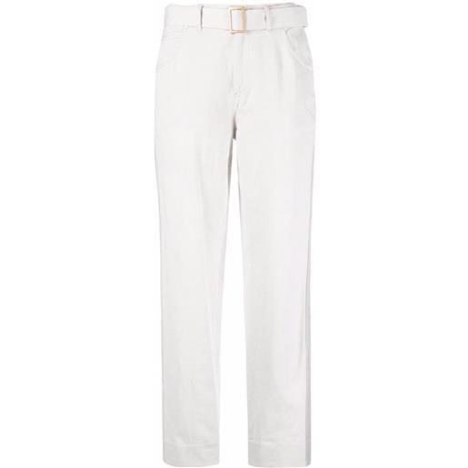 Lorena Antoniazzi pantaloni crop con cintura - bianco