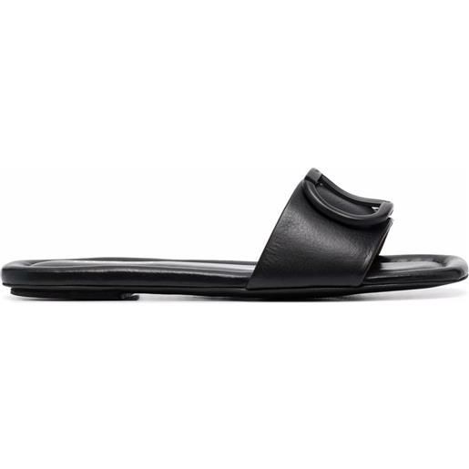 TWINSET sandali con placca logo - nero
