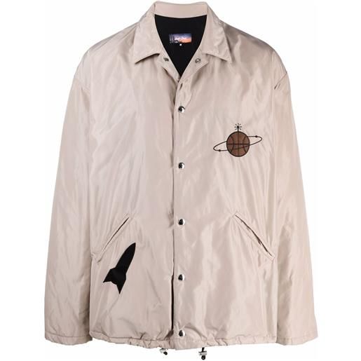 Just Don giacca-camicia con applicazione - toni neutri