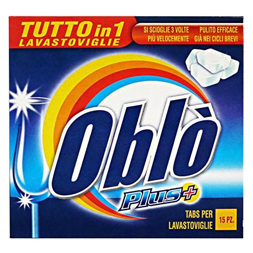 Oblo' Oblo' tabs lavastoviglie tutto in 1 15 pezzi prodotto detergente - 500 g
