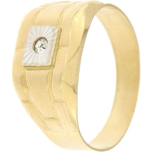 Gioielleria Lucchese Oro anello uomo oro giallo bianco gl100184
