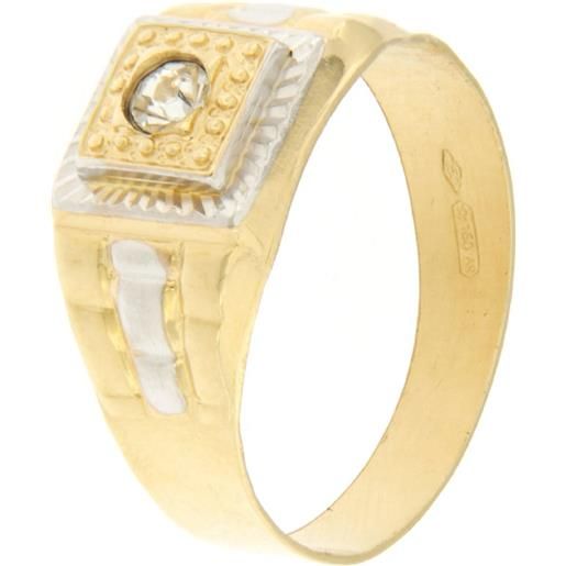 Gioielleria Lucchese Oro anello uomo oro giallo bianco gl100185