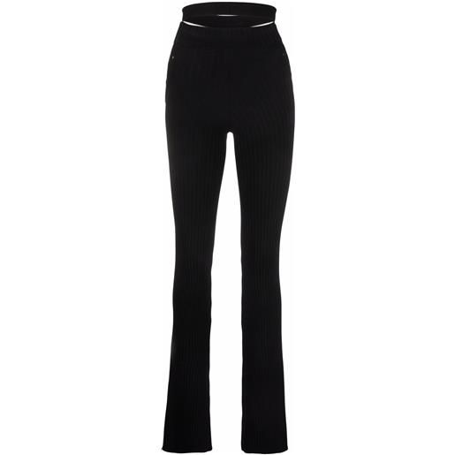 ANDREĀDAMO pantaloni svasati a coste - nero