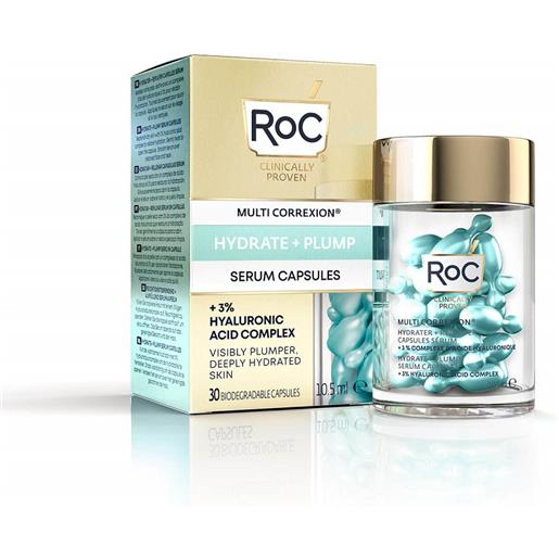 ROC OPCO LLC roc multi correxion hydrate+ plump siero rimpolpante - siero da notte idratante in capsule - 30 capsule