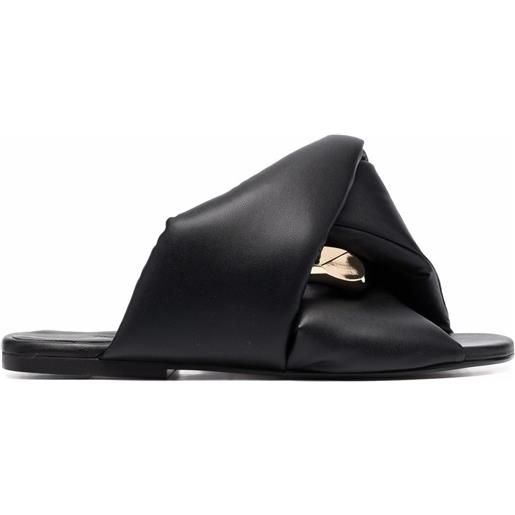 JW Anderson sandali con suola piatta chain - nero