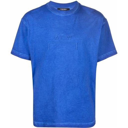 A-COLD-WALL* t-shirt con ricamo - blu