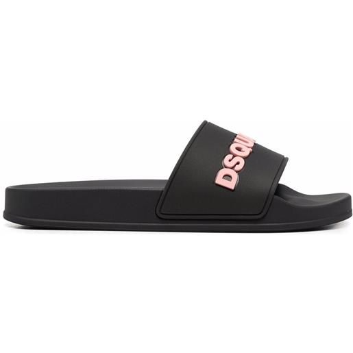 Dsquared2 sandali slides con logo - nero