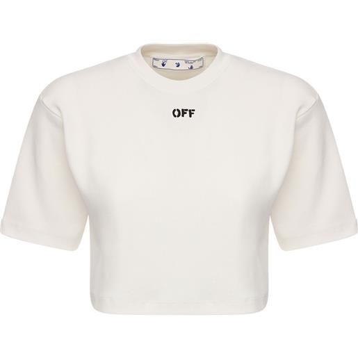 OFF-WHITE t-shirt cropped in cotone con logo