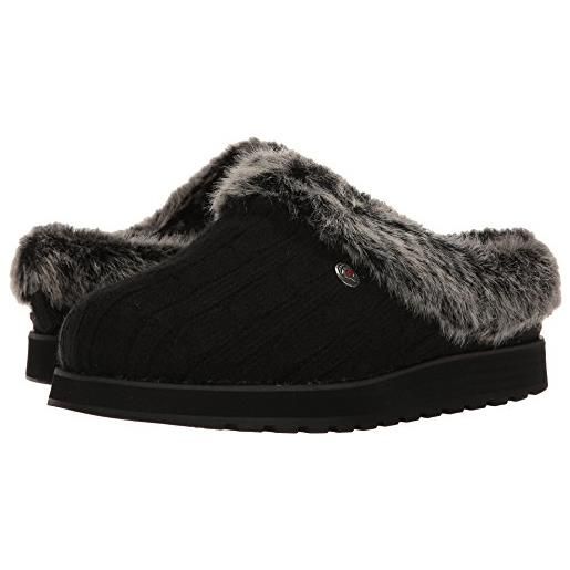 Skechers keepsakes ice angel-pantofole con peluche, donna, nero, 35.5 eu larga