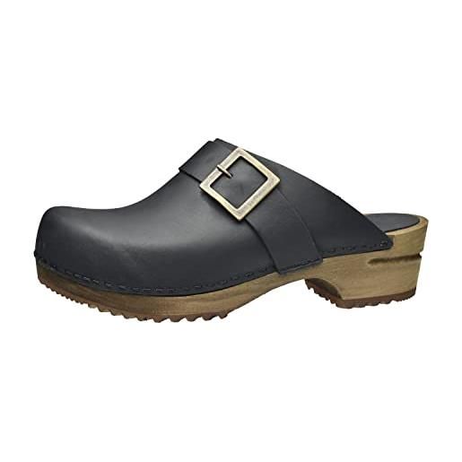Sanita urban | zoccoli aperti da donna | zoccoli in pelle con suola in legno | prodotto originale fatto mano | marrone | 39