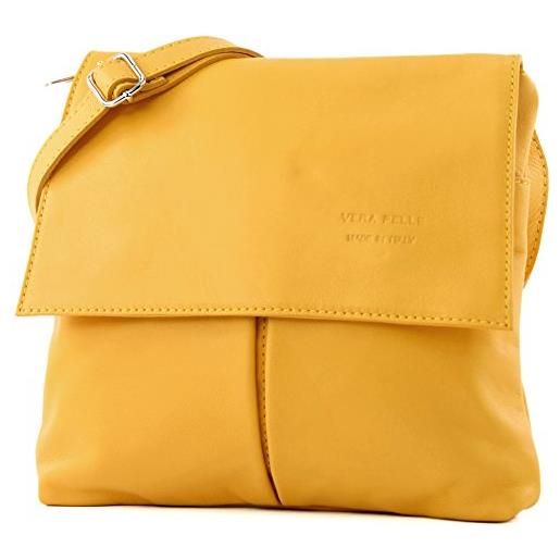modamoda de borsa a tracolla messenger, vera pelle italiana, t63, colore: tiffany