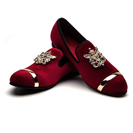 JITAI mocassini eleganti da uomo moda scarpe casual scarpe eleganti da uomo, rosso 03, 43 eu (10 uk)
