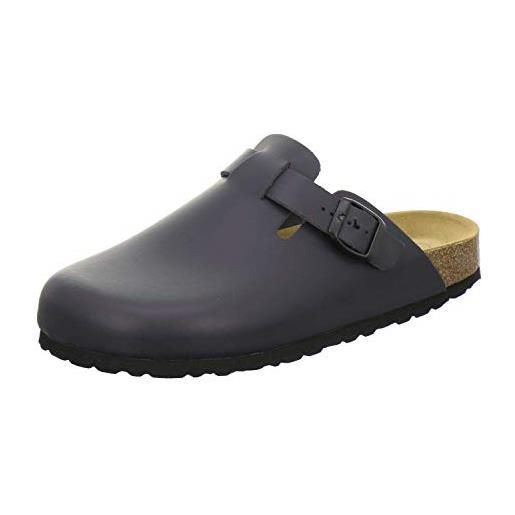 AFS-Schuhe 3900 zoccoli uomo comode pantofole uomo pantofole pantofole pantofole in pelle made in germany, nero liscio, 46 eu
