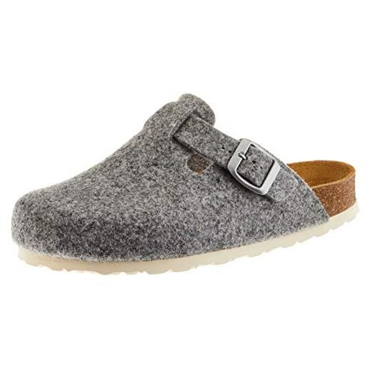 AFS-Schuhe pantofole da donna chiuse in feltro, comode e calde, made in germany, grigio. , 39 eu