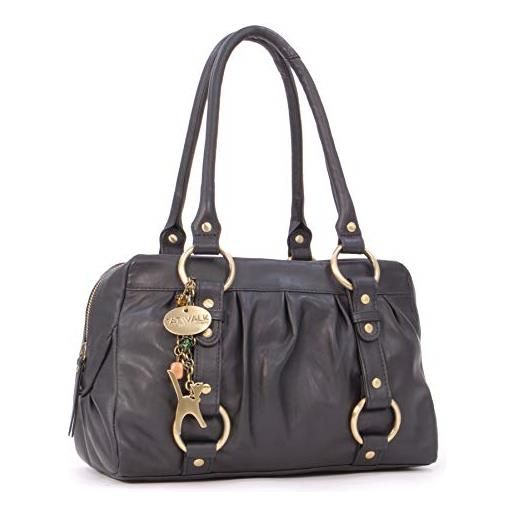 Catwalk Collection Handbags borsa in pelle a spalla di catwalk collection megan - nero