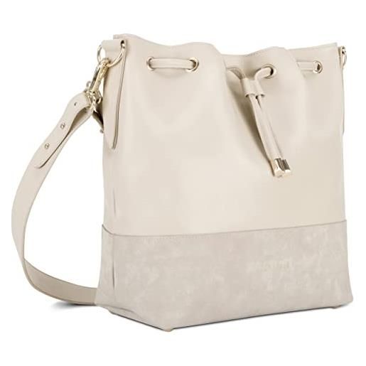 Expatrié borsa donna beige - sarah medium - borsa tracolla realizzata in pelle sintetica - ideale per il tempo libero e il lavoro - elegante e stylish