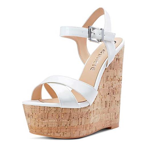 Castamere scarpe col tacco donna moda sandali con zeppa plateau wedge high heels trasparente scarpe eu 41