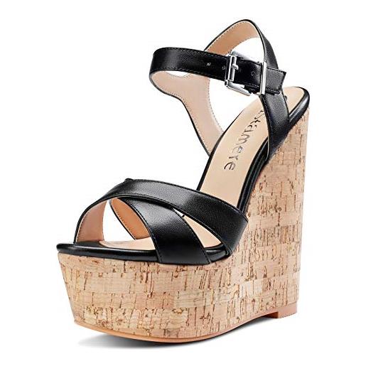 Castamere scarpe col tacco donna moda sandali con zeppa plateau wedge high heels trasparente scarpe eu 37