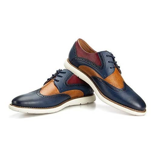 JITAI scarpe oxford da uomo scarpe eleganti da uomo scarpe casual stringate da uomo, marrone-18, 45 eu (12 uk)