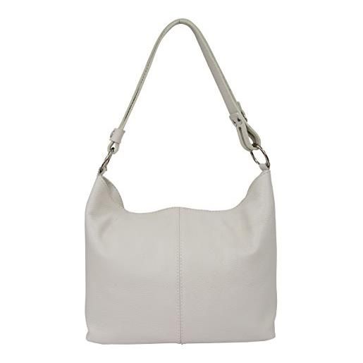 AMBRA Moda gl005 - borsa con tracolla, borsa a mano in pelle, borsa a spalla, hobo bag da donna (grigio)