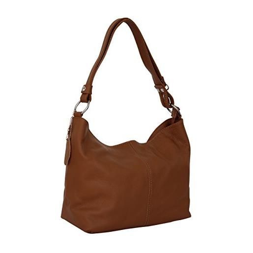 AMBRA Moda gl005 - borsa con tracolla, borsa a mano in pelle, borsa a spalla, hobo bag da donna (taupe chiaro)