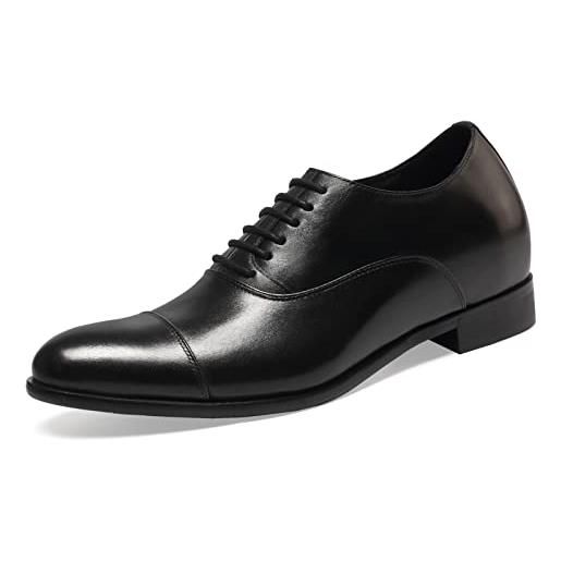 CHAMARIPA scarpe con rialzo interno da uomo pelle stringate eleganti fino 7cm - oxford scarpe marrone - x92h38