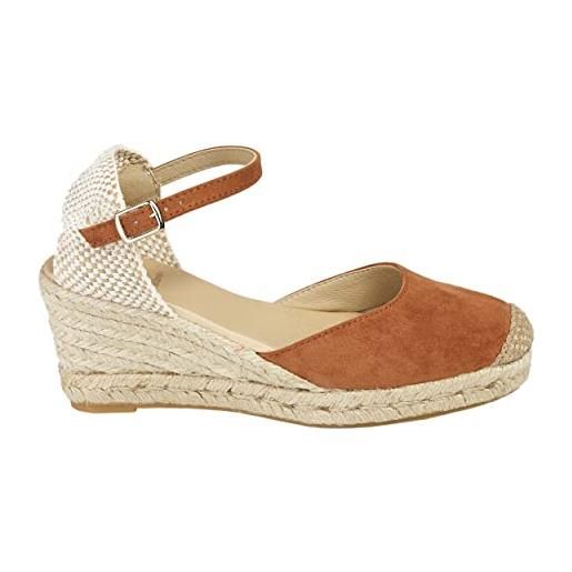 NOESLOMISMO BY DILEMA no es lo mismo - sandali o espadrilles di iuta con zeppa per donna | plateau 3 corde sparto con fibbia e punta chiusa | colore sabbia, verde, rosso, rosa, blu marino