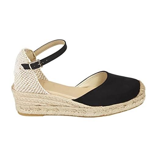 NOESLOMISMO BY DILEMA non è lo stesso - sandali o espadrilles di iuta con zeppa per donna | plateau 3 corde sparto con fibbia e punta chiusa | colore sabbia, verde, rosso, rosa, blu marino