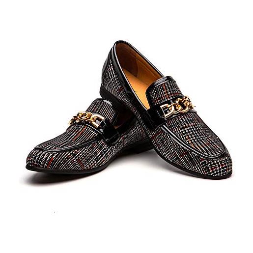 JITAI Scarpe da Uomo in Pelle con Motivo Stampato Scarpe da Uomo con  Mocassino Slip-on Pantofola per Fumatori Fannullone Casual, Nero 09, 40 EU  (7 UK) : : Moda