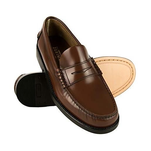 Zerimar scarpe uomo cuoio | scarpe elegante uomo | scarpe uomo class | scarpa mocassino uomo cuoio | scarpe uomo pelle | fabbricato in spagna | colore pelle | taglia 42