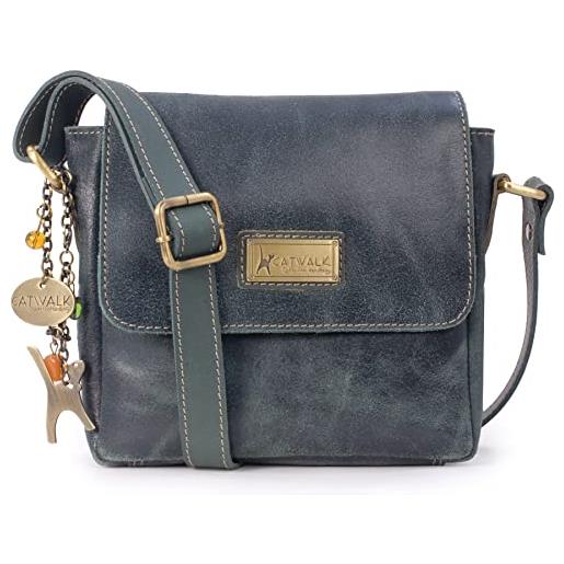 Catwalk Collection Handbags - vera pelle - piccolo borsa a tracolla/borse a mano/messenger/borsetta donna - per i. Phone/kindle - sabine s - marrone