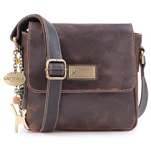 Catwalk Collection Handbags - vera pelle - piccolo borsa a tracolla/borse a mano/messenger/borsetta donna - per i. Phone - sabine s - rosso
