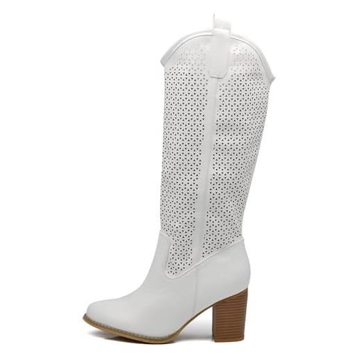IF fashion scarpe da donna stivali primaverili estivi punta camperos polpaccio g627 bianco n. 39
