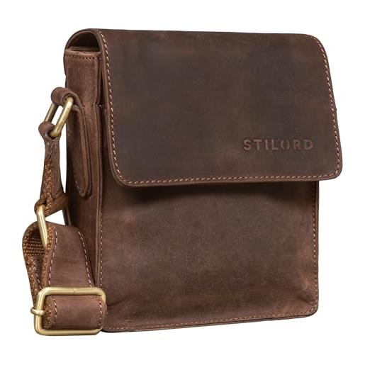 STILORD 'nate' borsello uomo pelle borsa piccola a tracolla uomini vintage messenger bag elegante design retrò, colore: andorra - marrone