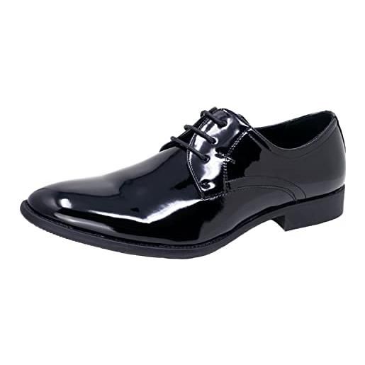 Smokies uomini scarpa da sposa edward sintetico scarpa classica con imbottitura in pelle (42 eu, nera)